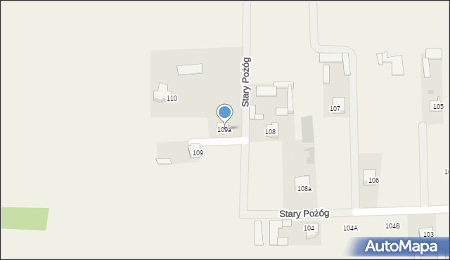 Stary Pożóg, Stary Pożóg, 109a, mapa Stary Pożóg