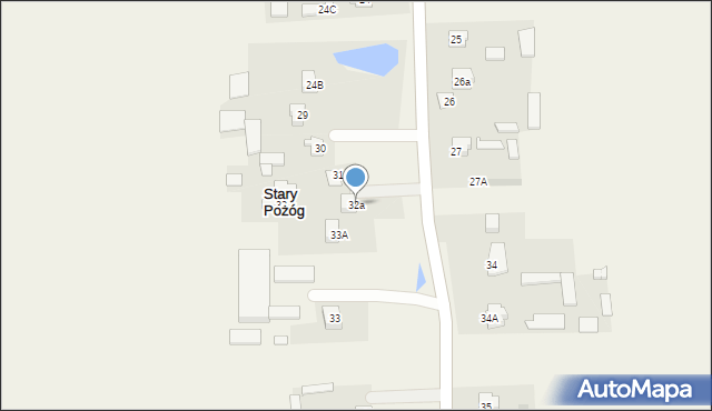 Stary Pożóg, Stary Pożóg, 32a, mapa Stary Pożóg