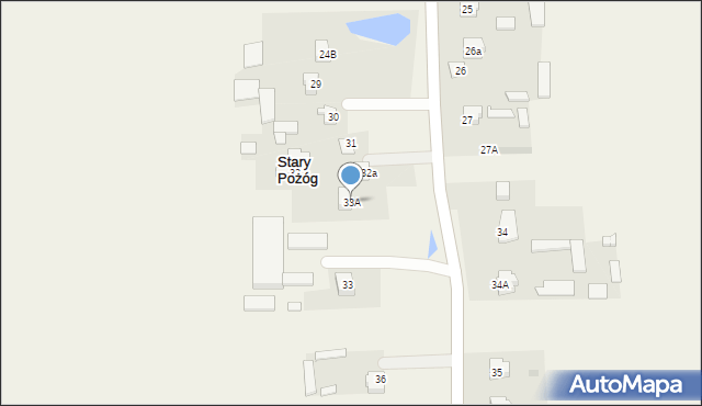 Stary Pożóg, Stary Pożóg, 33A, mapa Stary Pożóg