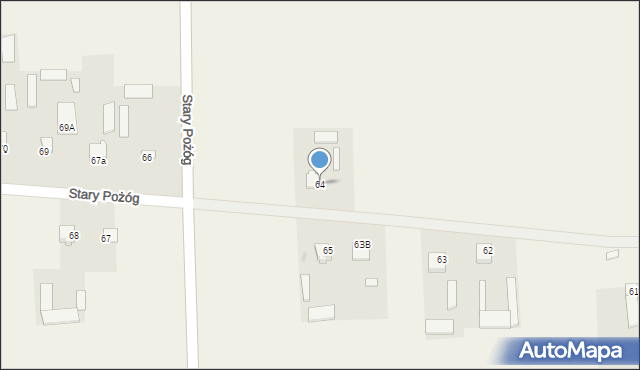 Stary Pożóg, Stary Pożóg, 64, mapa Stary Pożóg