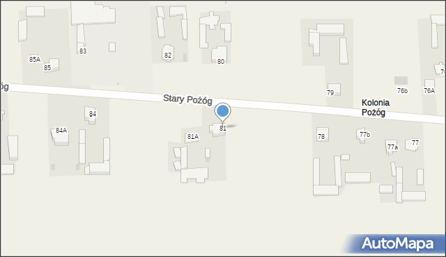 Stary Pożóg, Stary Pożóg, 81, mapa Stary Pożóg