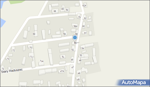 Stary Raduszec, Stary Raduszec, 55, mapa Stary Raduszec