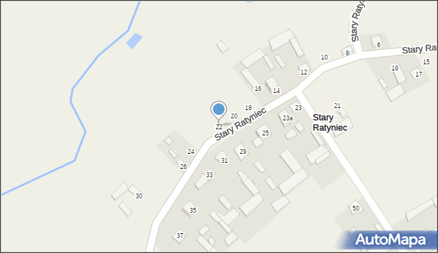 Stary Ratyniec, Stary Ratyniec, 22, mapa Stary Ratyniec