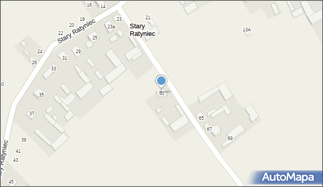 Stary Ratyniec, Stary Ratyniec, 50, mapa Stary Ratyniec