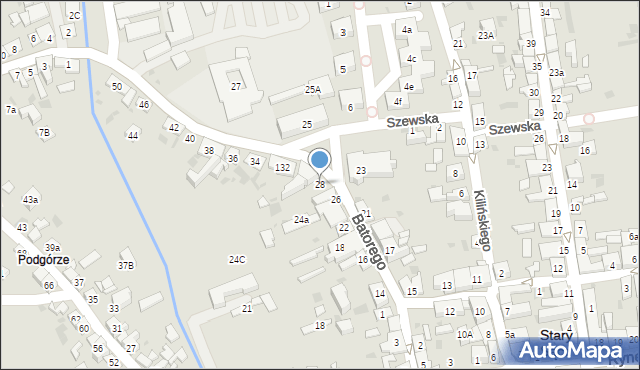 Stary Sącz, Stefana Batorego, 28, mapa Stary Sącz