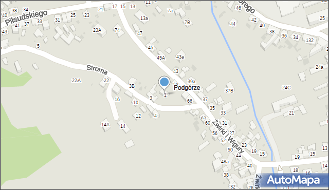 Stary Sącz, Stroma, 1, mapa Stary Sącz