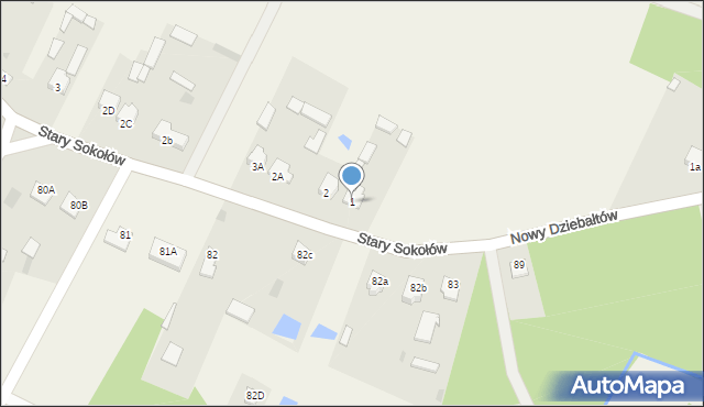 Stary Sokołów, Stary Sokołów, 1, mapa Stary Sokołów