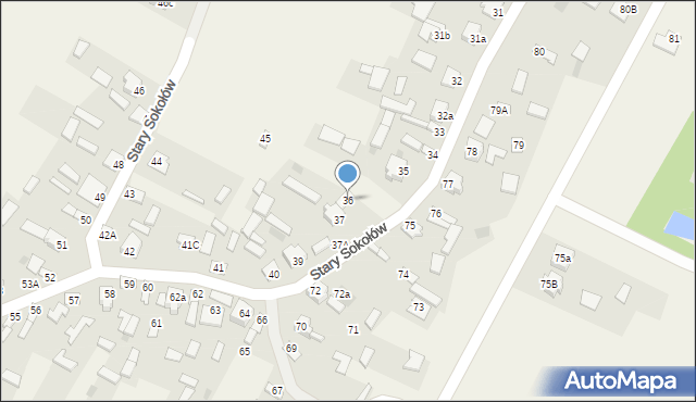 Stary Sokołów, Stary Sokołów, 36, mapa Stary Sokołów