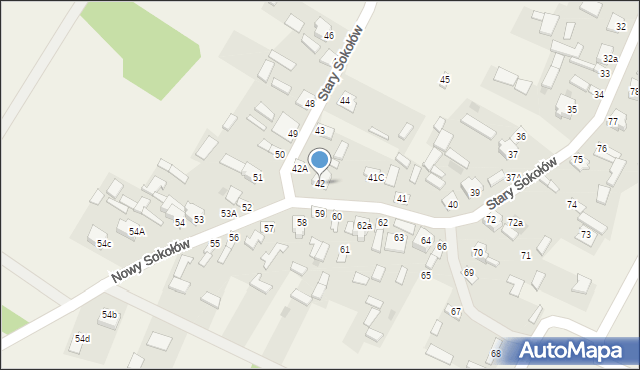 Stary Sokołów, Stary Sokołów, 42, mapa Stary Sokołów