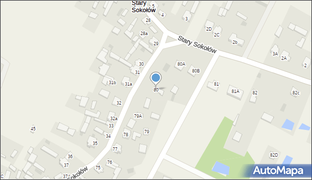 Stary Sokołów, Stary Sokołów, 80, mapa Stary Sokołów