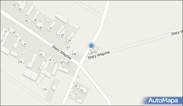 Stary Wiązów, Stary Wiązów, 22, mapa Stary Wiązów