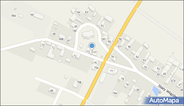 Stary Wiązów, Stary Wiązów, 74, mapa Stary Wiązów