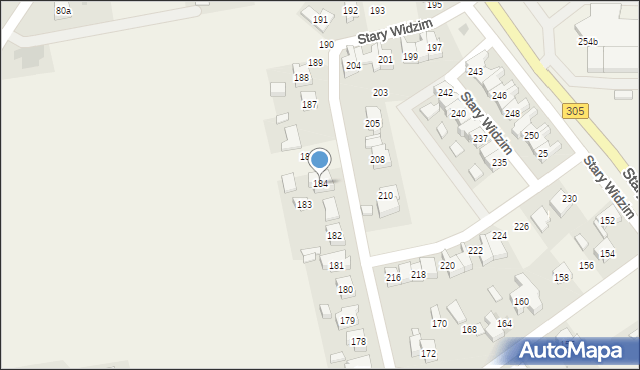 Stary Widzim, Stary Widzim, 184, mapa Stary Widzim