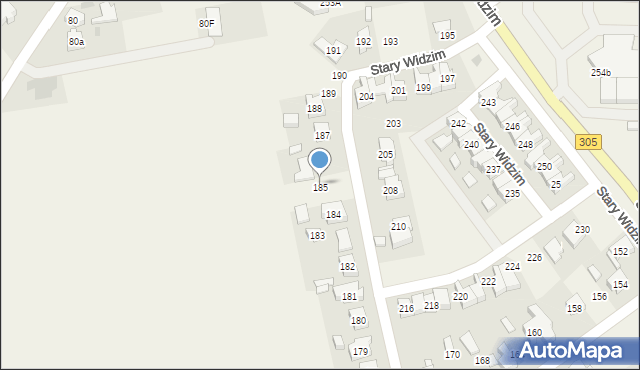 Stary Widzim, Stary Widzim, 185, mapa Stary Widzim