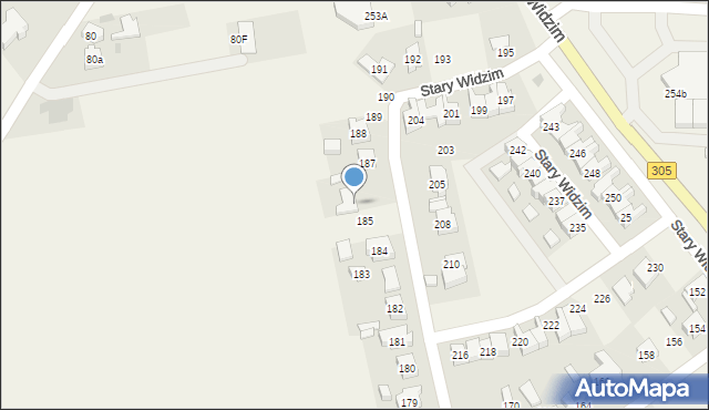 Stary Widzim, Stary Widzim, 186, mapa Stary Widzim