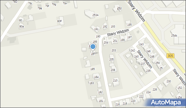Stary Widzim, Stary Widzim, 187, mapa Stary Widzim