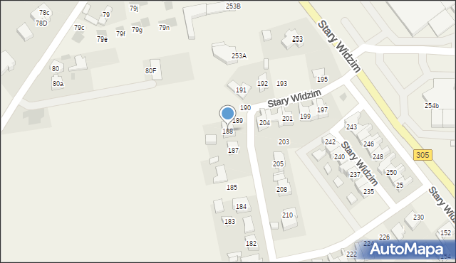 Stary Widzim, Stary Widzim, 188, mapa Stary Widzim
