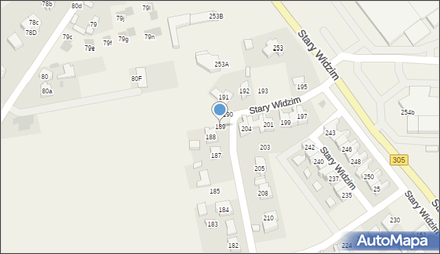 Stary Widzim, Stary Widzim, 189, mapa Stary Widzim
