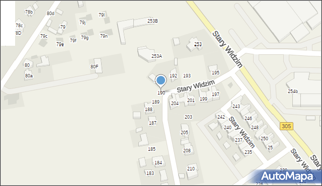Stary Widzim, Stary Widzim, 190, mapa Stary Widzim