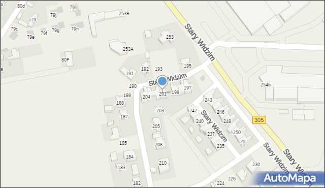 Stary Widzim, Stary Widzim, 201, mapa Stary Widzim