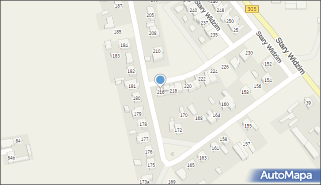 Stary Widzim, Stary Widzim, 216, mapa Stary Widzim