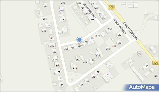 Stary Widzim, Stary Widzim, 220, mapa Stary Widzim