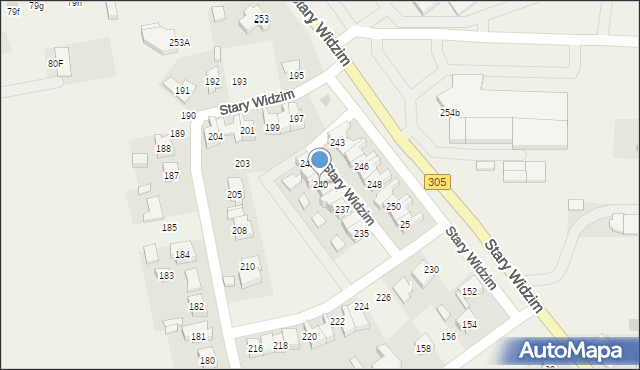 Stary Widzim, Stary Widzim, 240, mapa Stary Widzim