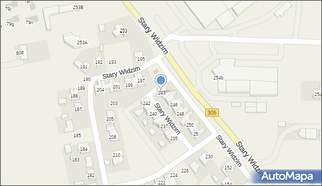 Stary Widzim, Stary Widzim, 243, mapa Stary Widzim