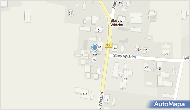 Stary Widzim, Stary Widzim, 55a, mapa Stary Widzim