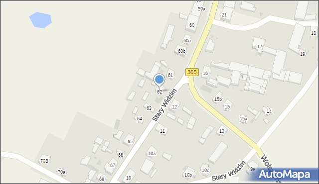 Stary Widzim, Stary Widzim, 62, mapa Stary Widzim