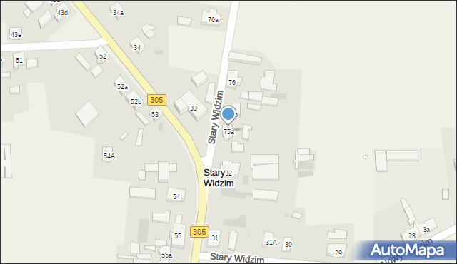 Stary Widzim, Stary Widzim, 75a, mapa Stary Widzim