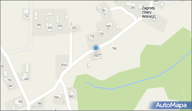 Stary Wiśnicz, Stary Wiśnicz, 534, mapa Stary Wiśnicz