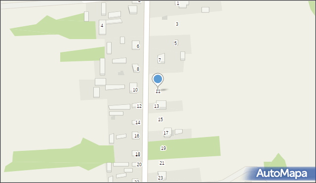 Stary Żabieniec, Stary Żabieniec, 11, mapa Stary Żabieniec