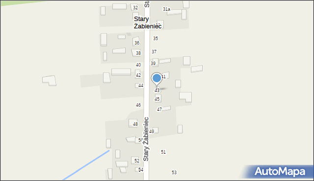 Stary Żabieniec, Stary Żabieniec, 43, mapa Stary Żabieniec
