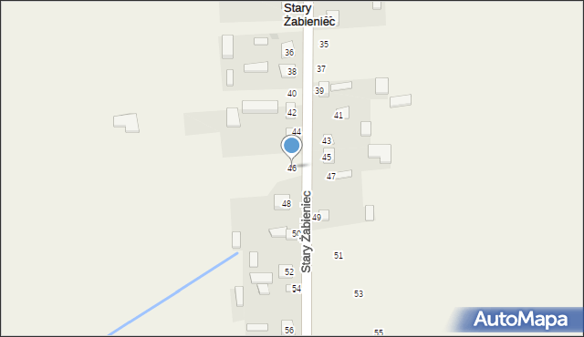 Stary Żabieniec, Stary Żabieniec, 46, mapa Stary Żabieniec