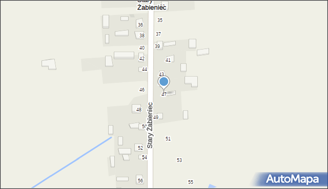 Stary Żabieniec, Stary Żabieniec, 47, mapa Stary Żabieniec