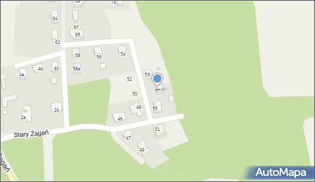 Stary Żagań, Stary Żagań, 57, mapa Stary Żagań
