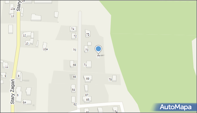 Stary Żagań, Stary Żagań, 77, mapa Stary Żagań