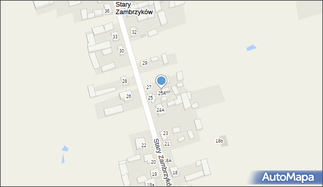 Stary Zambrzyków, Stary Zambrzyków, 25A, mapa Stary Zambrzyków