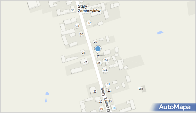 Stary Zambrzyków, Stary Zambrzyków, 27, mapa Stary Zambrzyków