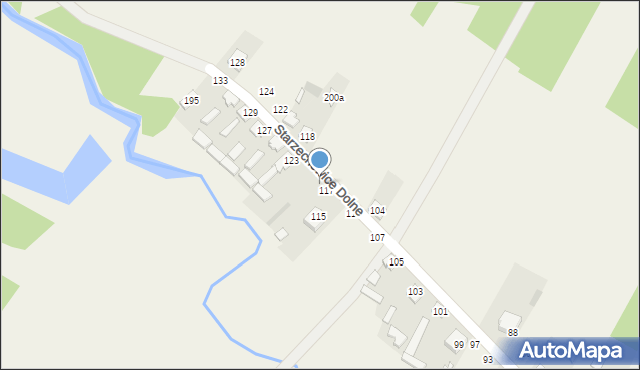 Starzechowice, Starzechowice Górne, 119, mapa Starzechowice