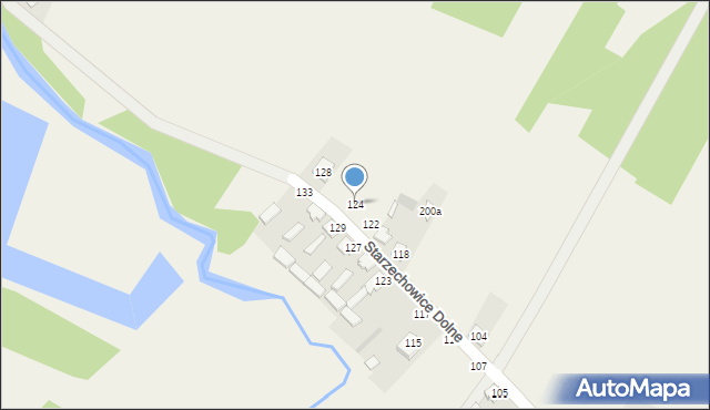 Starzechowice, Starzechowice Górne, 124, mapa Starzechowice