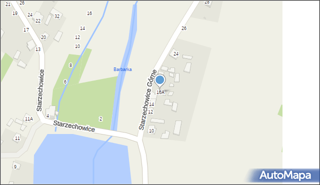 Starzechowice, Starzechowice Górne, 16A, mapa Starzechowice