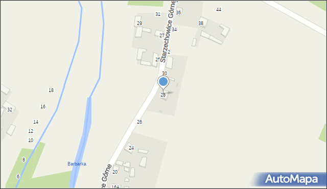 Starzechowice, Starzechowice Górne, 28, mapa Starzechowice