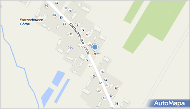 Starzechowice, Starzechowice Górne, 68, mapa Starzechowice