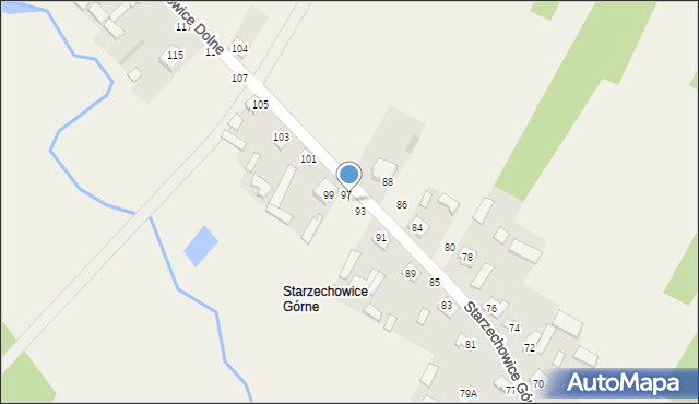 Starzechowice, Starzechowice Górne, 95, mapa Starzechowice