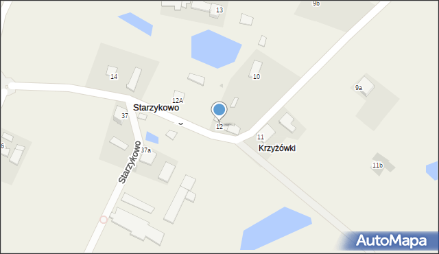 Starzykowo, Starzykowo, 12, mapa Starzykowo