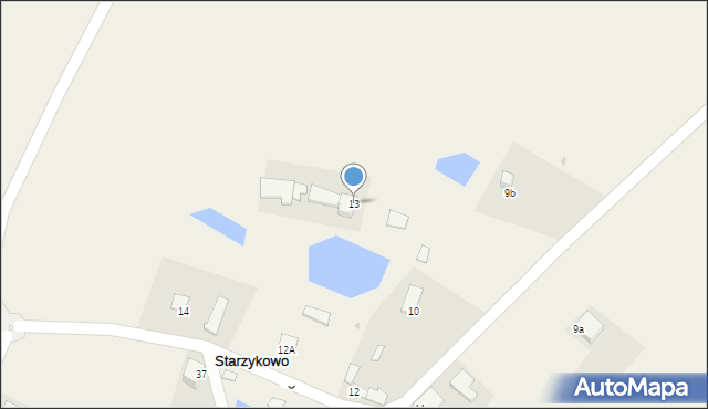 Starzykowo, Starzykowo, 13, mapa Starzykowo