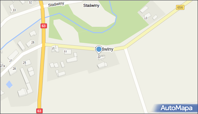 Staświny, Staświny, 12, mapa Staświny