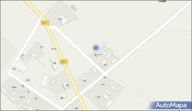 Staw Noakowski, Staw Noakowski, 62, mapa Staw Noakowski